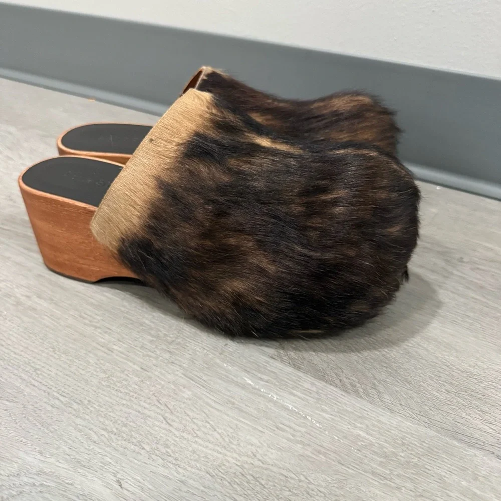 Acne Studios Clogs Calf Hair Platform in Pony Hair - Picture 7 of 14